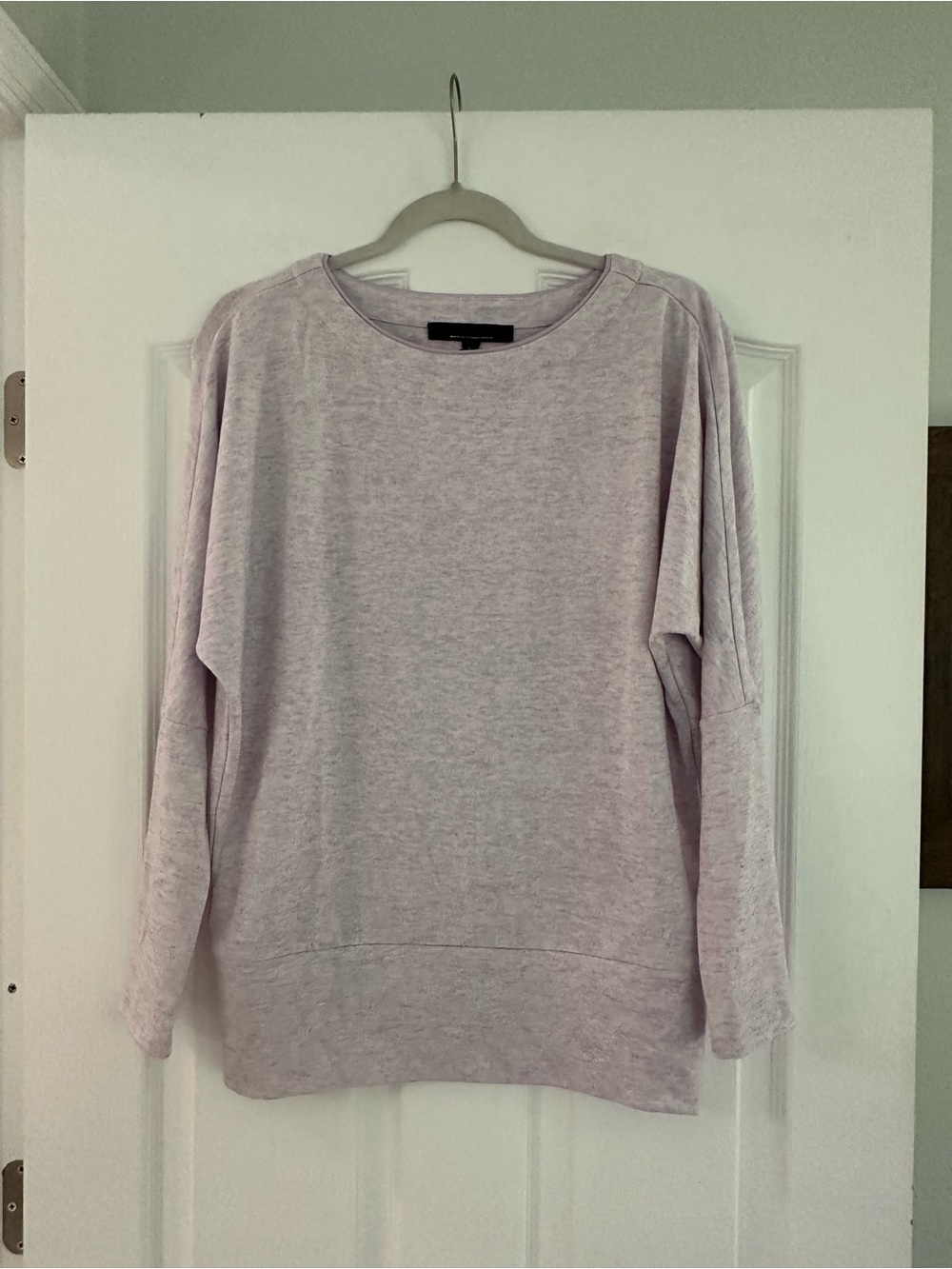 White House Black Market NWOT Light Lavender Crewneck Banded Bottom Tunic!